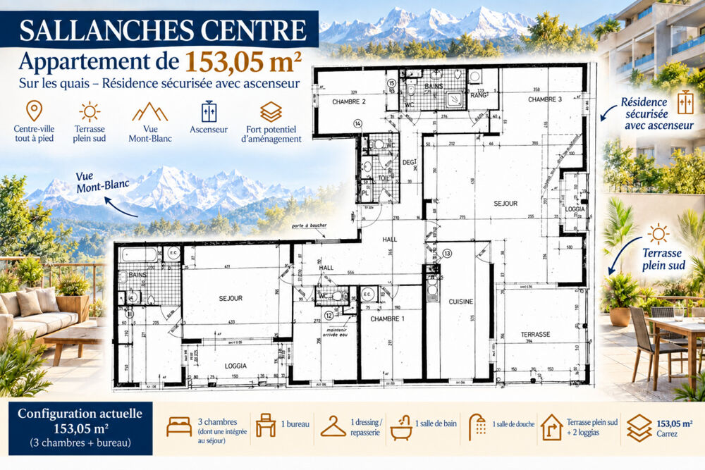 Vente Appartement Un Appartement T6 ou 2 appartements T2+T4, centre ville Sallanches Sallanches