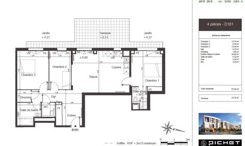  Appartement � louer 4 pi�ces 87 m�