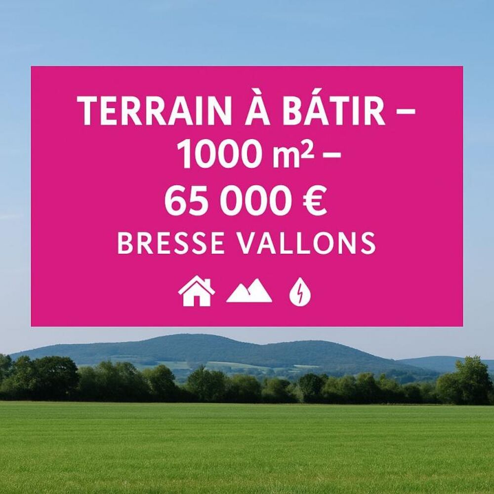Vente Terrain ? À vendre : Terrain à bâtir 1000 m² – Bresse Vallon ? Bresse vallons