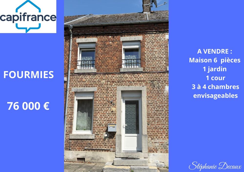 A VENDRE : Maison 7 pièces - aucun travaux- Fourmies (59)