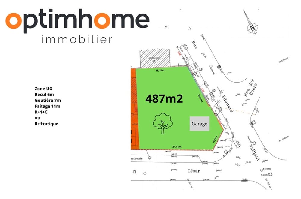 Vente Terrain Eaubonne - Terrain  vendre quartier Paul Bert 487m2 Eaubonne