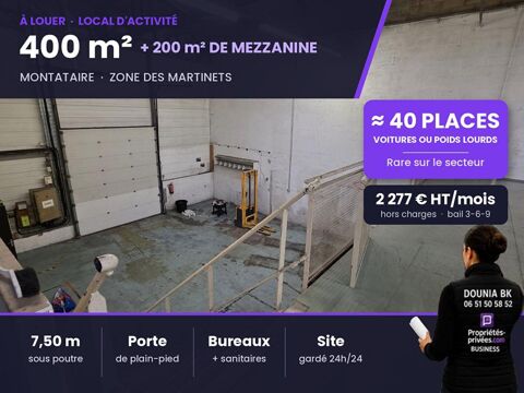 MONTATAIRE - LOACL D'ACTIVITE 400 m&sup2; + mezzanine de 200 m2 , Parking PL sur site 2277 60100 Creil