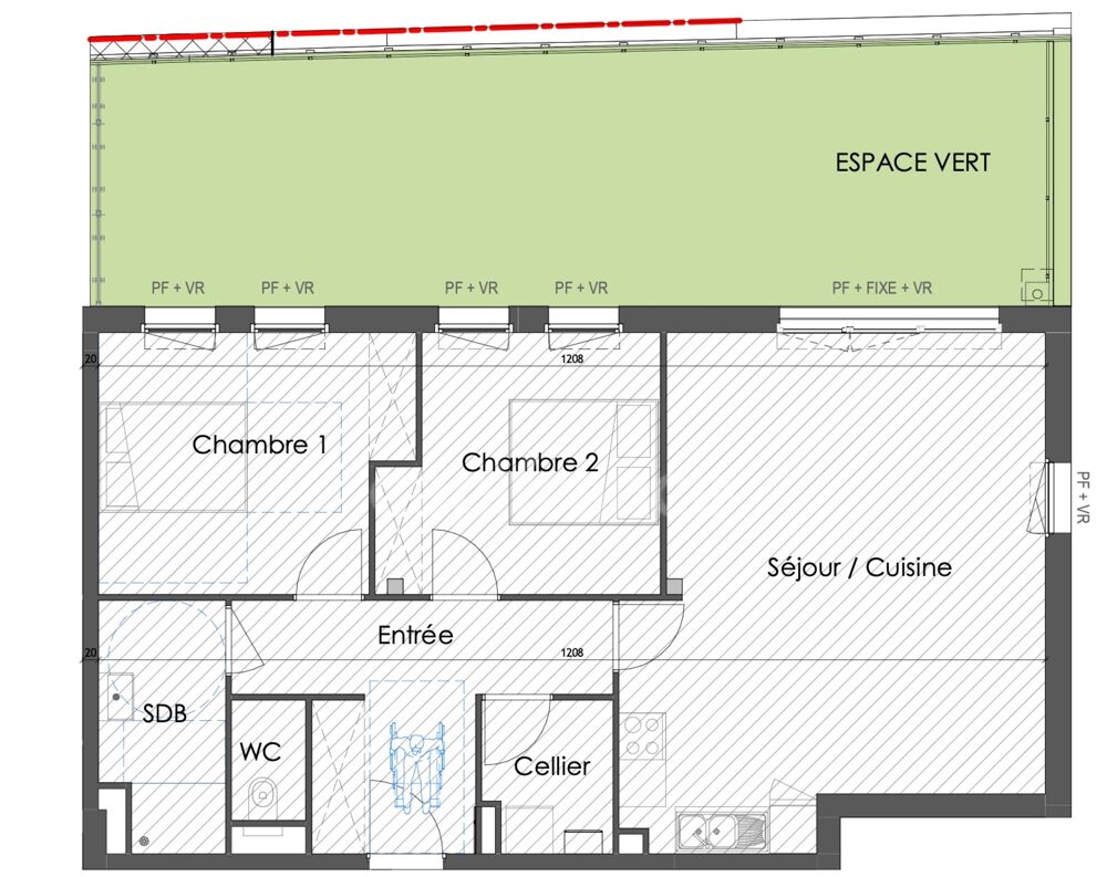 À VENDRE -WIMILLE - APPARTEMENT NEUF DE STANDING - REZ-DE-CHAUSSÉE - 3 PIÈCES - 75 M2 - ASCENSEUR - ESPACE VERT