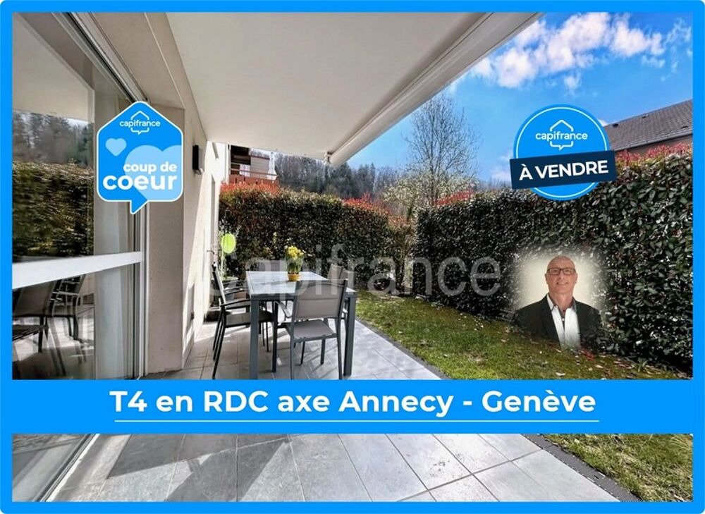 Vente Appartement Grand T4 87m² récent, 1 parking privatif, garage + sd parking possibles en sus , axe Annecy – Genève (74) Saint martin bellevue