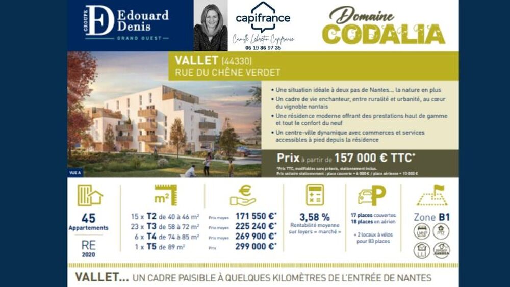 appartement à vendre 4 pièces VALLET (44)