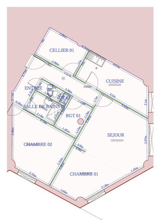  Appartement à louer 3 pièces 67 m²