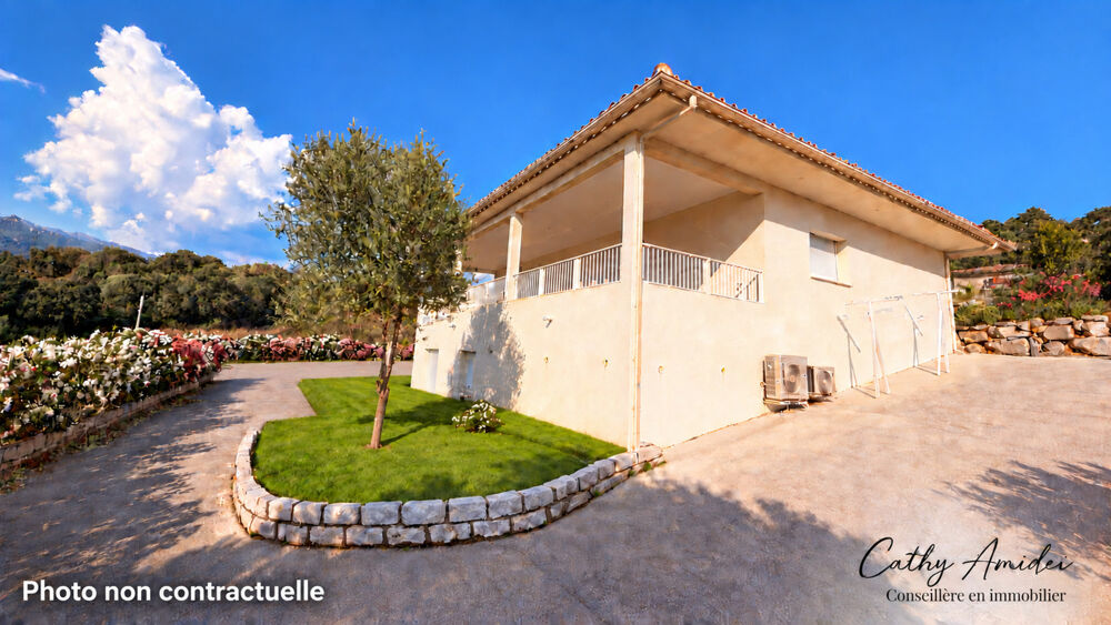 VIGGIANELLO (Corse) : Villa type T3 + appartement T2, grande terrasse, garage fermé et vaste atelier, proche plages et centre-vi