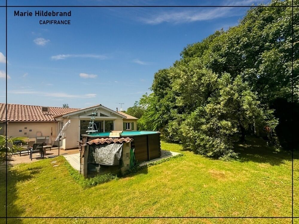 Plain-pied familial avec véranda chauffée + piscine  4 chambres + bureau  secteur recherché de Bon-Encontre