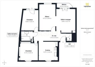  Appartement � vendre 3 pi�ces 79 m�