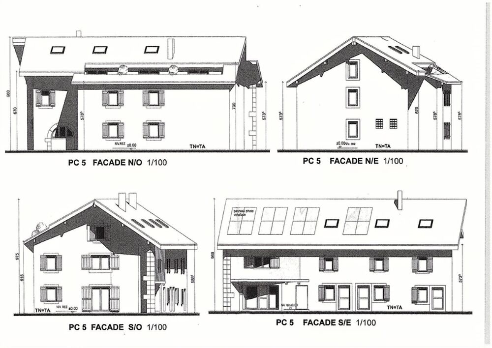 Ancienne ferme réhabilitée  4 appartements T4 en triplex  Crozet