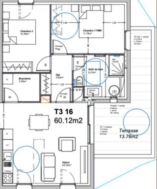  Appartement � vendre 3 pi�ces 60 m�