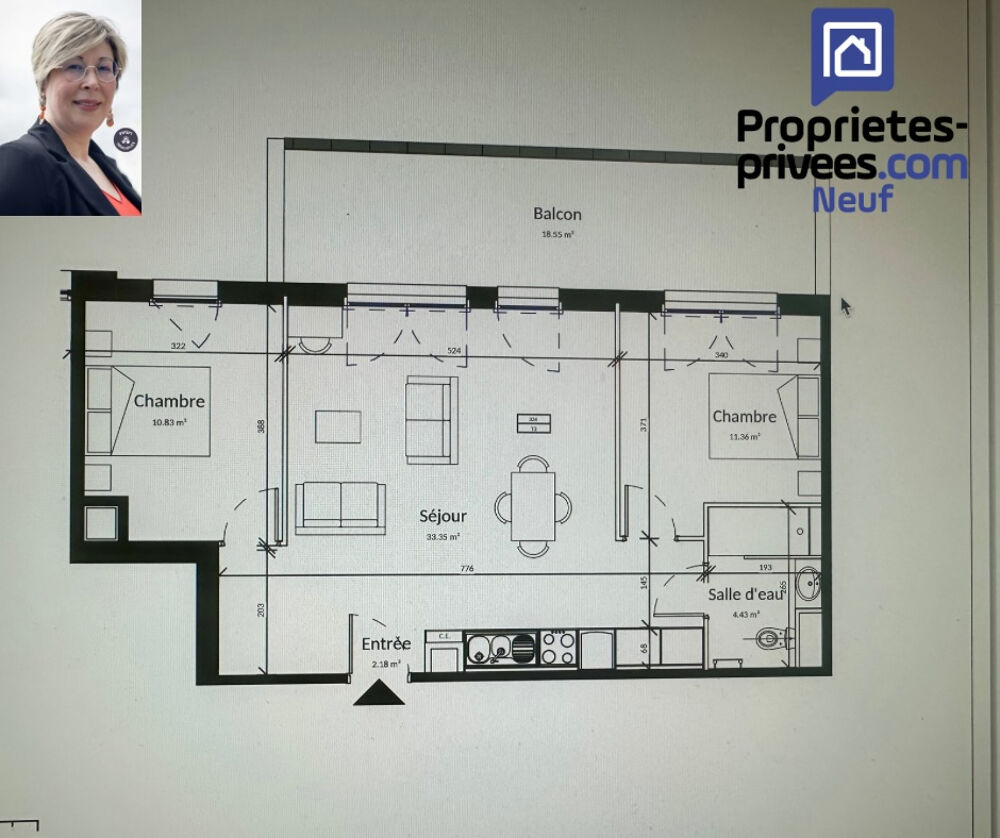 ILLE-ET-VILAINE - PLEURTUIT 35730 - Appartement 62.15 m2 LMP/LMNP