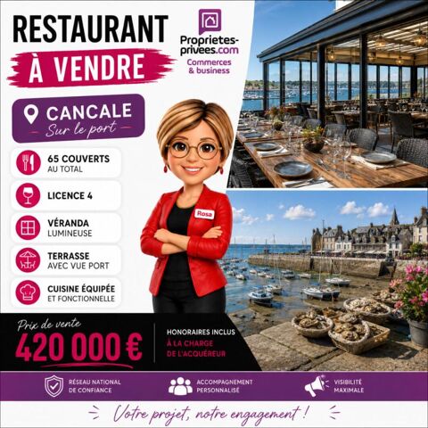   35260 CANCALE - BAR  RESTAURANT 65 COUVERTS, TERRASSE 