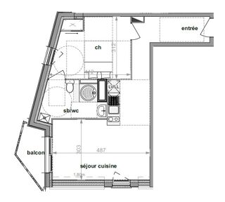  Appartement à louer 2 pièces 42 m²