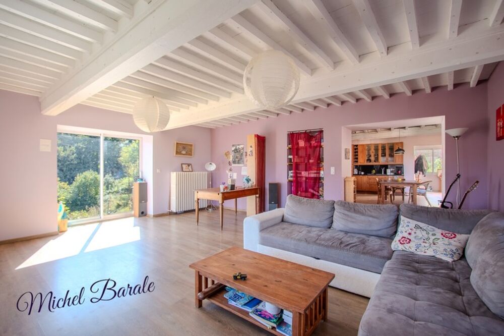 Ferme rénovée 205 m²  6 chambres  terrain 16 000 m²  géothermie  vue  Montromant (69)
