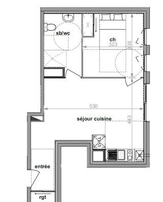  Appartement à louer 2 pièces 42 m²