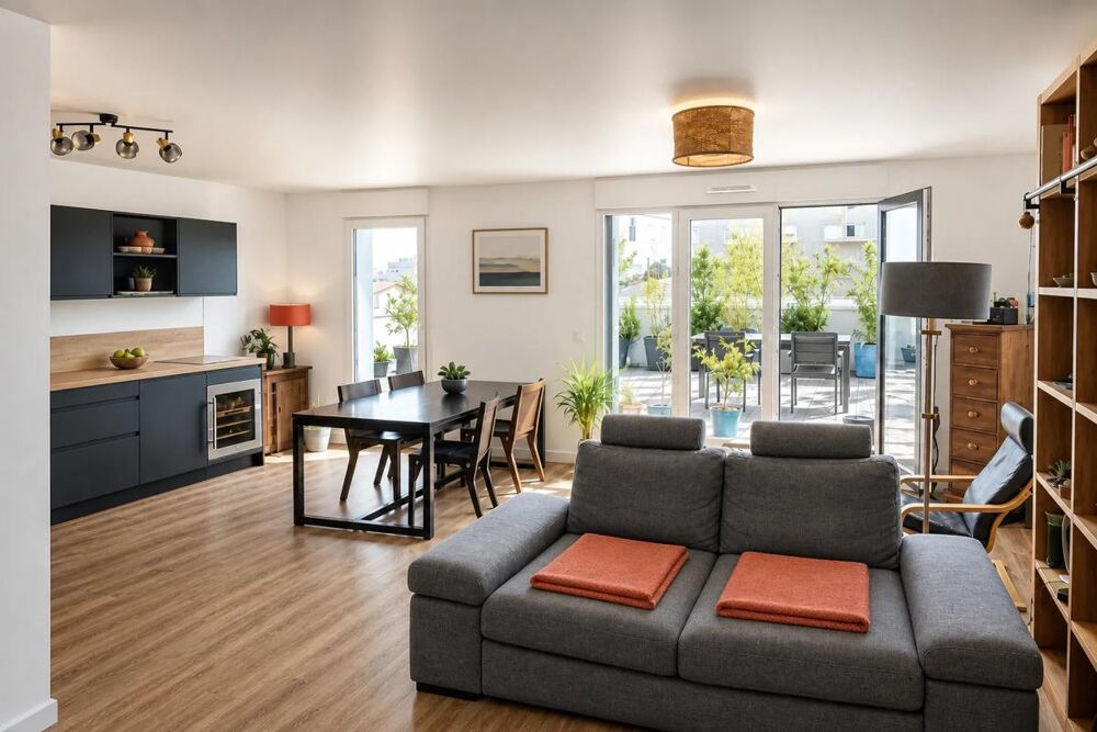 Vente Appartement T4 98 m2 · Dernier étage · Terrasse 42 m2 plein sud · DPE A La rochelle