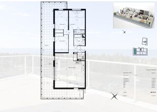 Vente Appartement SÈTE. T4 VUE BASSIN DE THAU ET APERÇU MER, BALCON XXL 61 M² ET 2 PARKINGS Sete