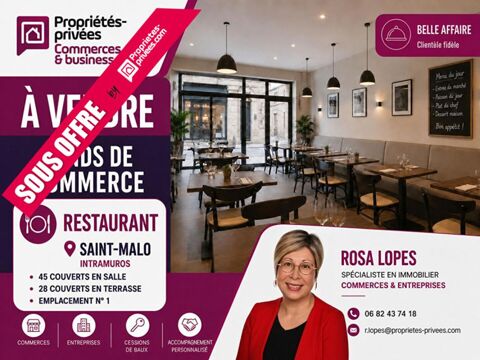 SAINT MALO INTRA MUROS - RESTAURANT 45 COUVERTS + 30 EN TERRASSE 429000 35400 Saint malo