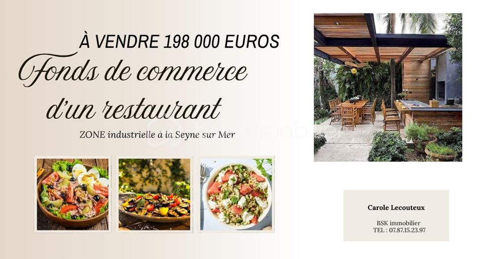   Fonds de commerce à vendre – Restaurant clé en main à La Seyne-sur-Mer 