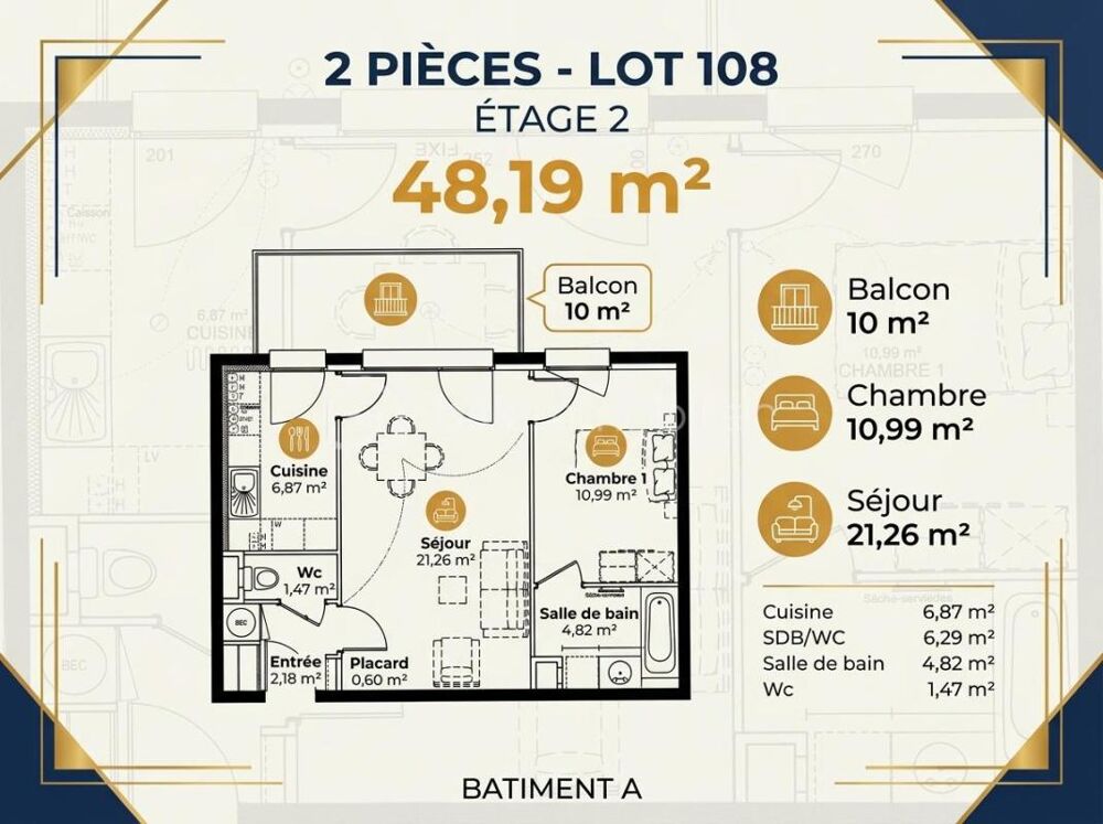 T2 48m² pour investisseur
