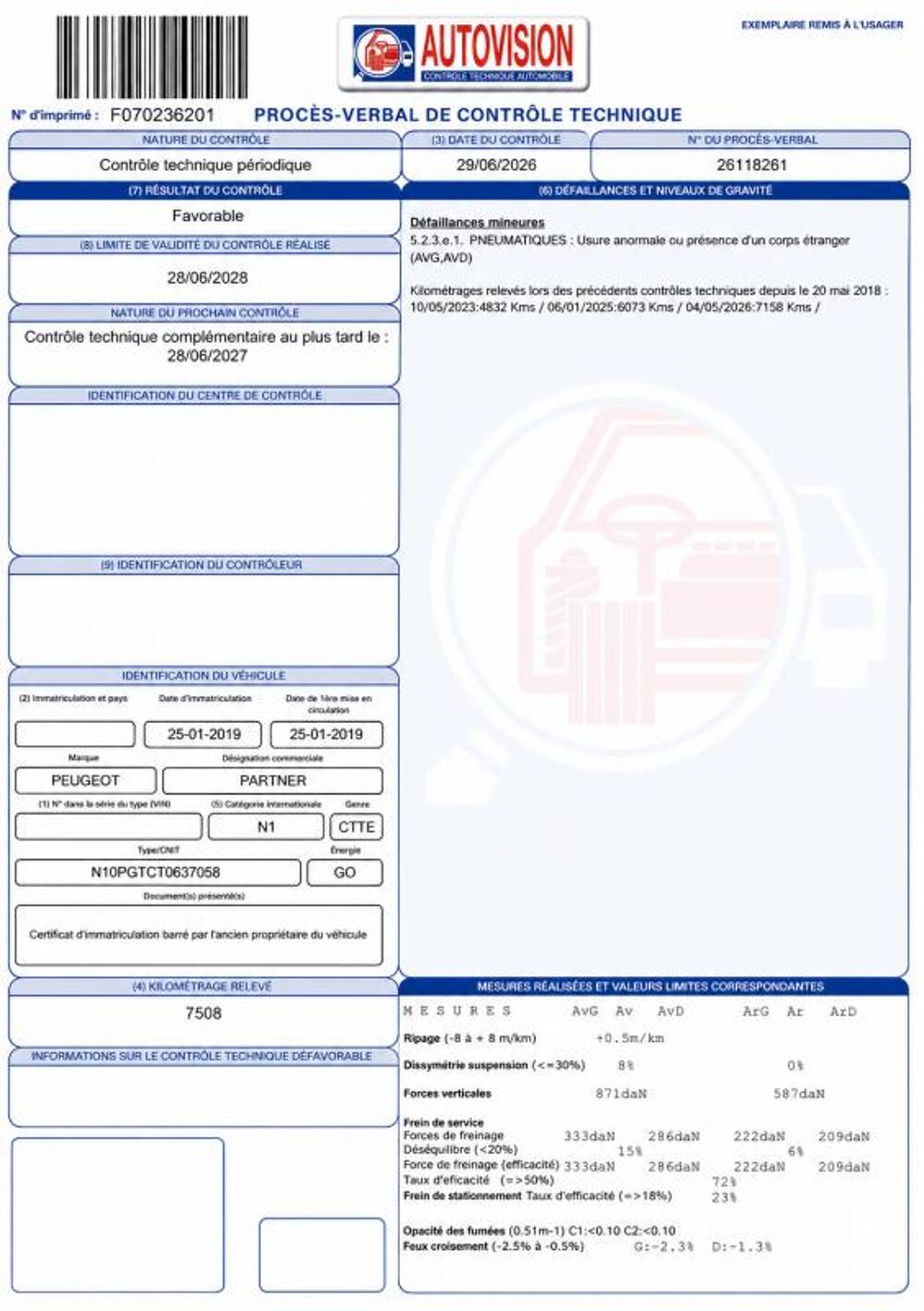 Partner 1&deg; Main / 1.6L B HDI 75cv Pack PRO Seulement 7 200km ! idem 2019 occasion 60430 Abbecourt