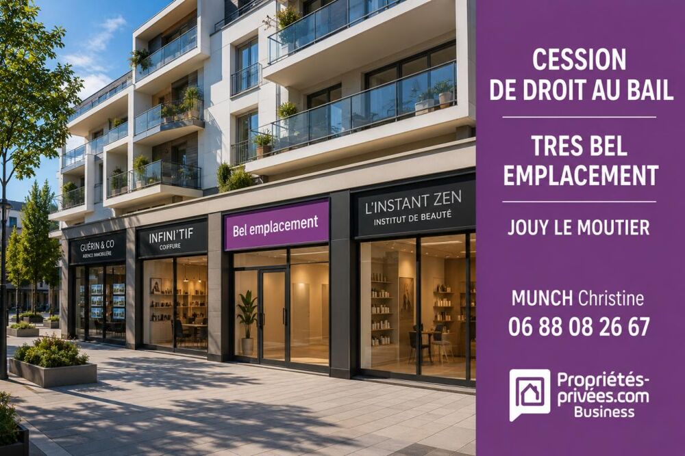   JOUY LE MOUTIER - LOCAL COMMERCIAL 100M2 - TRES BEL EMPLACEMENT 