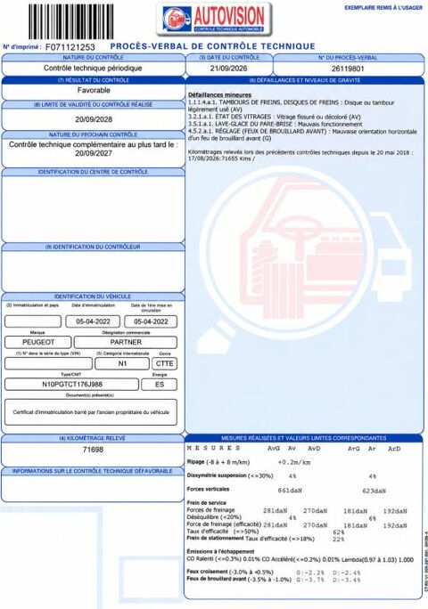 Partner 1&deg; Main / 1.2L PURETECH 110cv Version Premium Clim/Limit/Rad 2022 occasion 60430 Abbecourt
