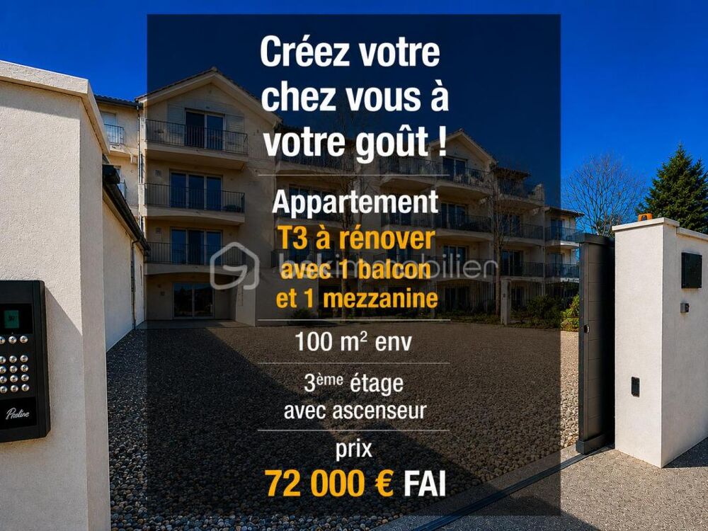SAINT-CHRISTOL ((84) - Créez votre grand T3 sur mesure ! Appartement à rénover de 100 m² env. situé au 3ème étage avec ascenseur