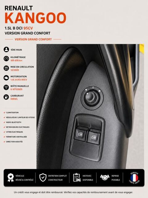 Kangoo Express 1&deg; Main / 1.5L B DCI 95cv de 2021 version GRAND CONFORT CLIM 2021 occasion 60430 Abbecourt