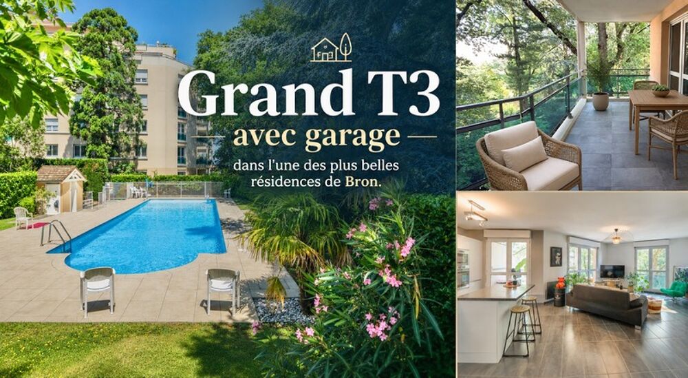Vente Appartement Grand T3 de 78 m² avec terrasse, garage possible et piscine privative à Bron (69) Bron