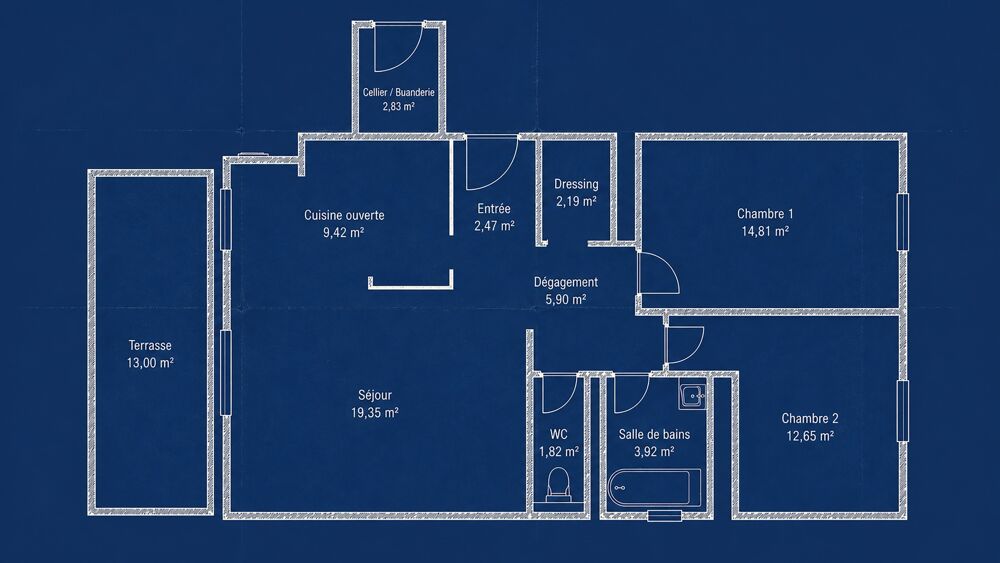 Dpt Pyrénées Atlantiques (64), à vendre PAU appartement T3 de 72,53 m² Terrasse Quartier Notre-Dame