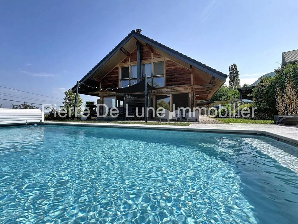 Trévignin  Maison d'exception en ossature bois avec vue dominante, piscine et panorama sur les montagnes