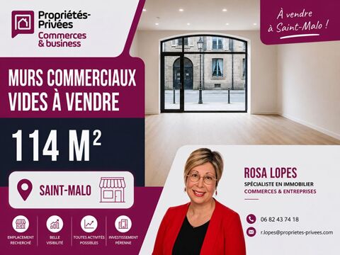 35400 SAINT MALO - MURS COMMERCIAUX LIBRES, LOCAL COMMERCIAL 114 m&sup2; 4M DE VITRINE 265000 35400 Saint malo