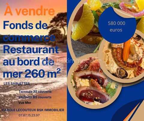 ? &Agrave; vendre � Fonds de commerce Restaurant en bord de mer � Les Sablettes (La Seyne-sur-Mer) Prix: 580 000 euros 580000 83500 La seyne sur mer