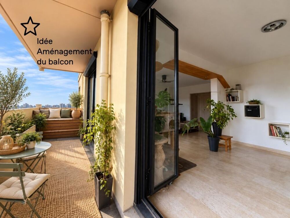 Vente Appartement Appartement T3 transformable en T4 – Dernier étage – Vue mer et Bonne Mère – 2 balcons – Parking Marseille 13