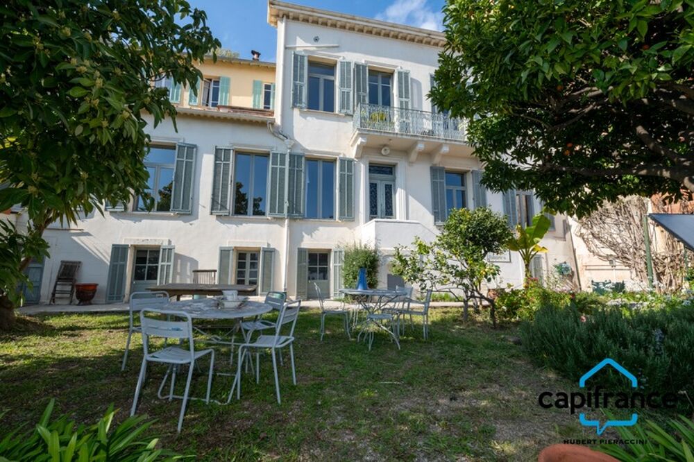 06. Grasse. Appartement Bourgeois de 180m² (150m² loi carrez) vue Mer, très calme, Jardin de 200m², 2 places de parkings, plusie