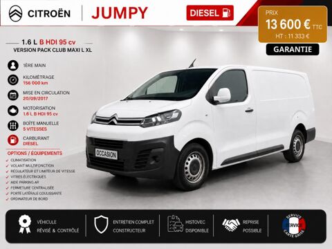 Citro&euml;n Jumpy 1&deg; Main 11.332ht 1.6 BHDI Maxi L2 Pack Club Clim/R&eacute;gul/Lim 2018 occasion Abbecourt 60430