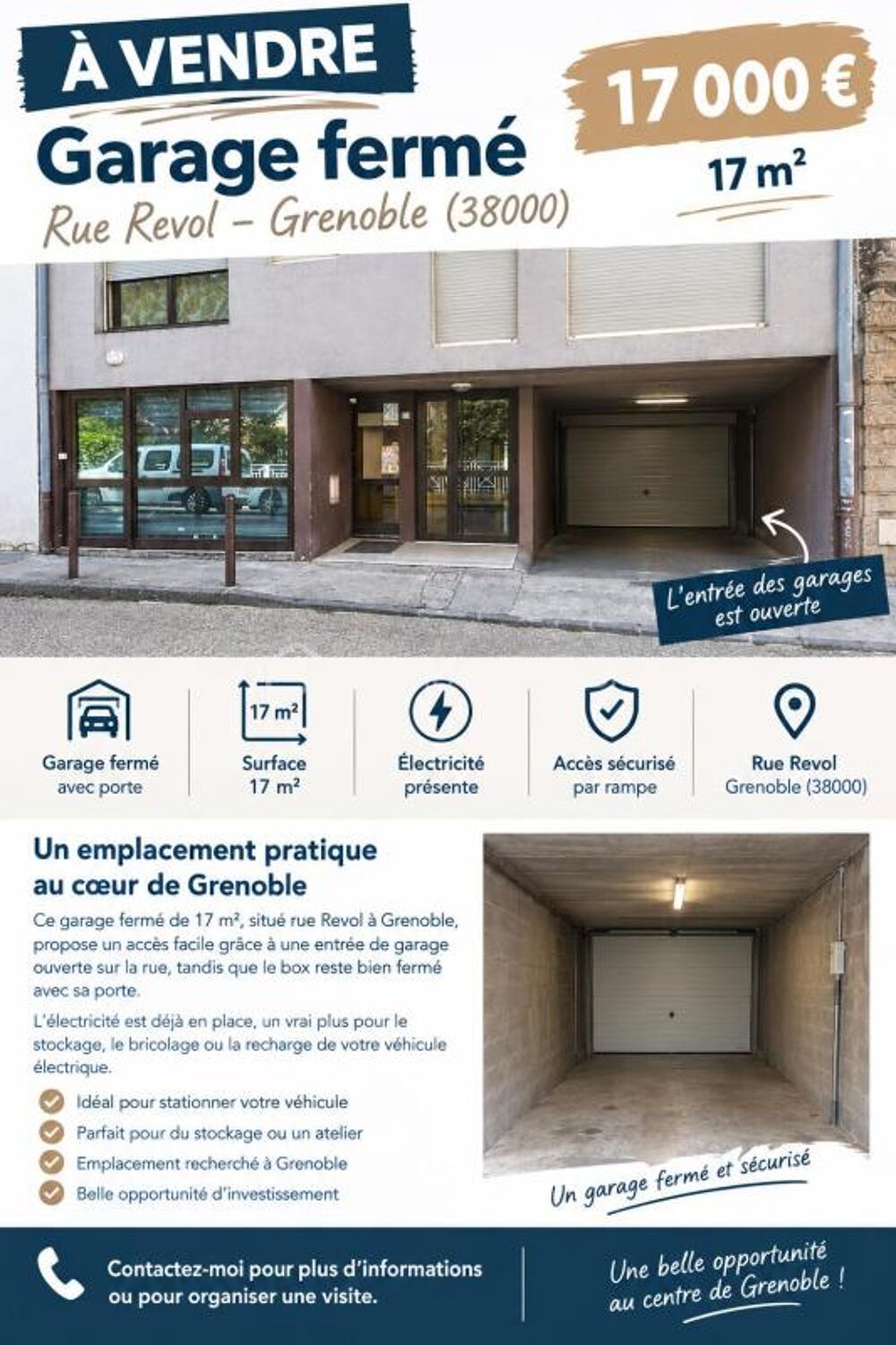 Vente Parking/Garage GARAGE DE 17 m2 AU COEUR DE GRENOBLE Grenoble