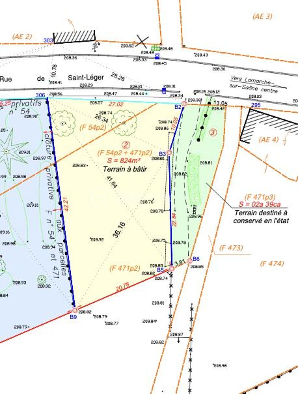 Vente Terrain Terrain à batir d'environ 824m2 - Beau potentiel de construction Lamarche sur saone