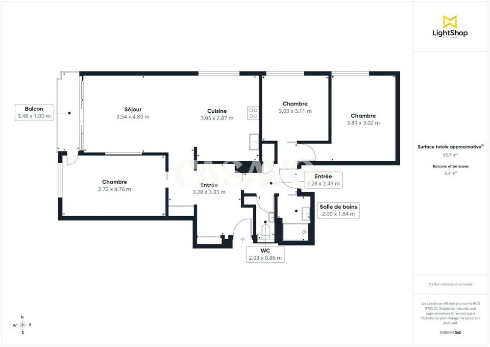 Vente Appartement 4 pièces de 85m² - 69800 Saint-Priest