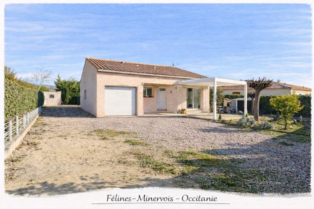 Villa de plain-pied lumineuse avec jardin piscinable et garage  Félines-Minervois