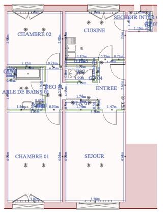  Appartement � louer 3 pi�ces 64 m�