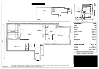  Appartement � vendre 3 pi�ces 62 m�