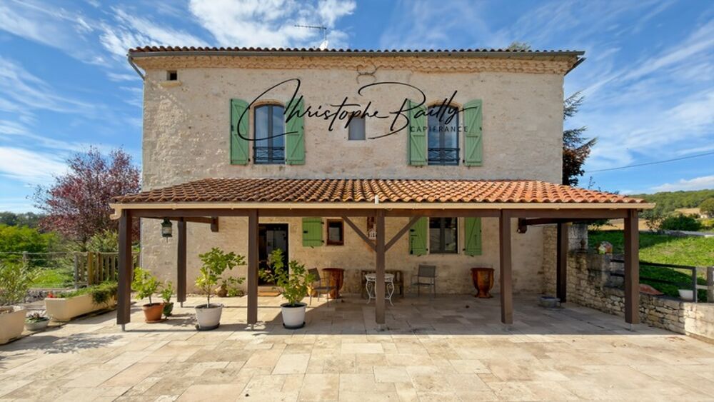 Lauzerte, propriété en pierre avec maison damis, piscine et vue sur 9 306 m², proche Montauban