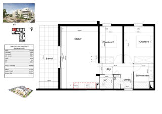  Appartement � vendre 3 pi�ces 65 m�