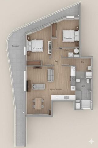  Appartement � vendre 3 pi�ces 74 m�