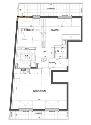  Appartement � vendre 3 pi�ces 71 m�