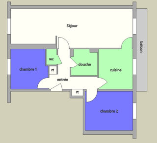  Appartement  vendre 3 pices 61 m