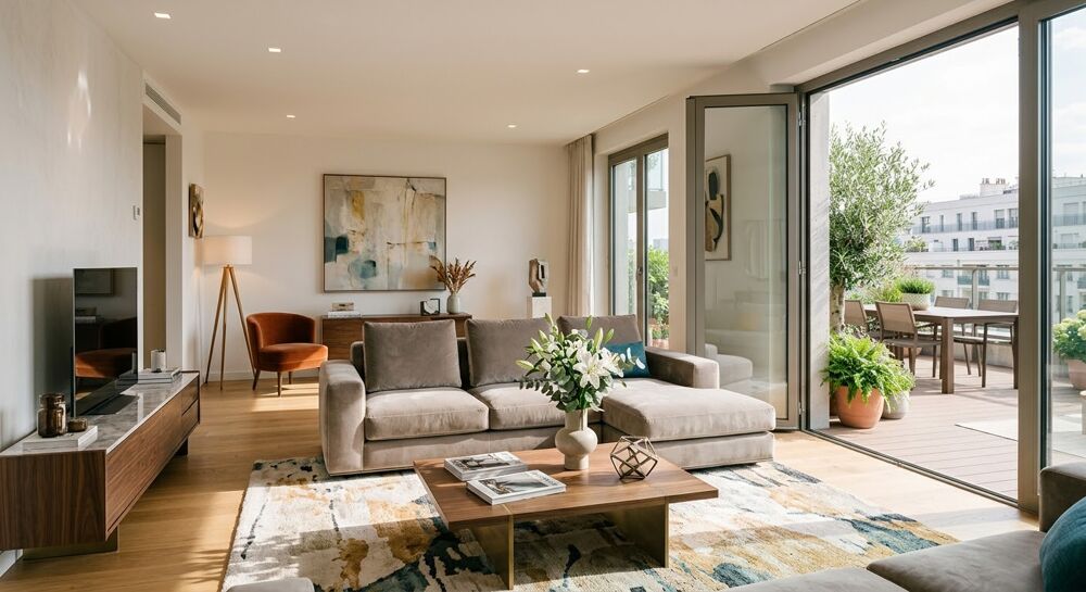 Vente Appartement - GRAND T4 EN DUPLEX en ETAGE ELEVÉ avec TERRASSE orienté PLEIN OUEST avec CAVE, PROCHE MÉTRO 14 - Paris 17